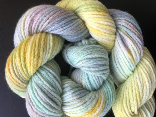 Superwash Merino wool, pastel colors, spring color, Hand dyed yarn three pieces total 370 grams