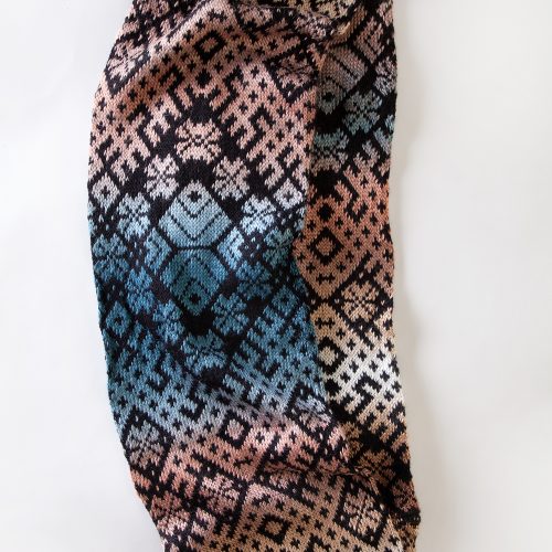 Unisex loop scarf with Latvian symbols